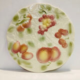 Presentation plate slurry salines bath pattern fruit- faience