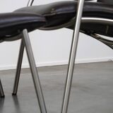 Dark brown leather design armchair + footstool De Sede DS 270