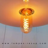 Vintage smooth opaline pendant light ready to install with bulb