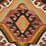 Tapis kilim vintage géométrique fait main – Explosion de motifs ethniques