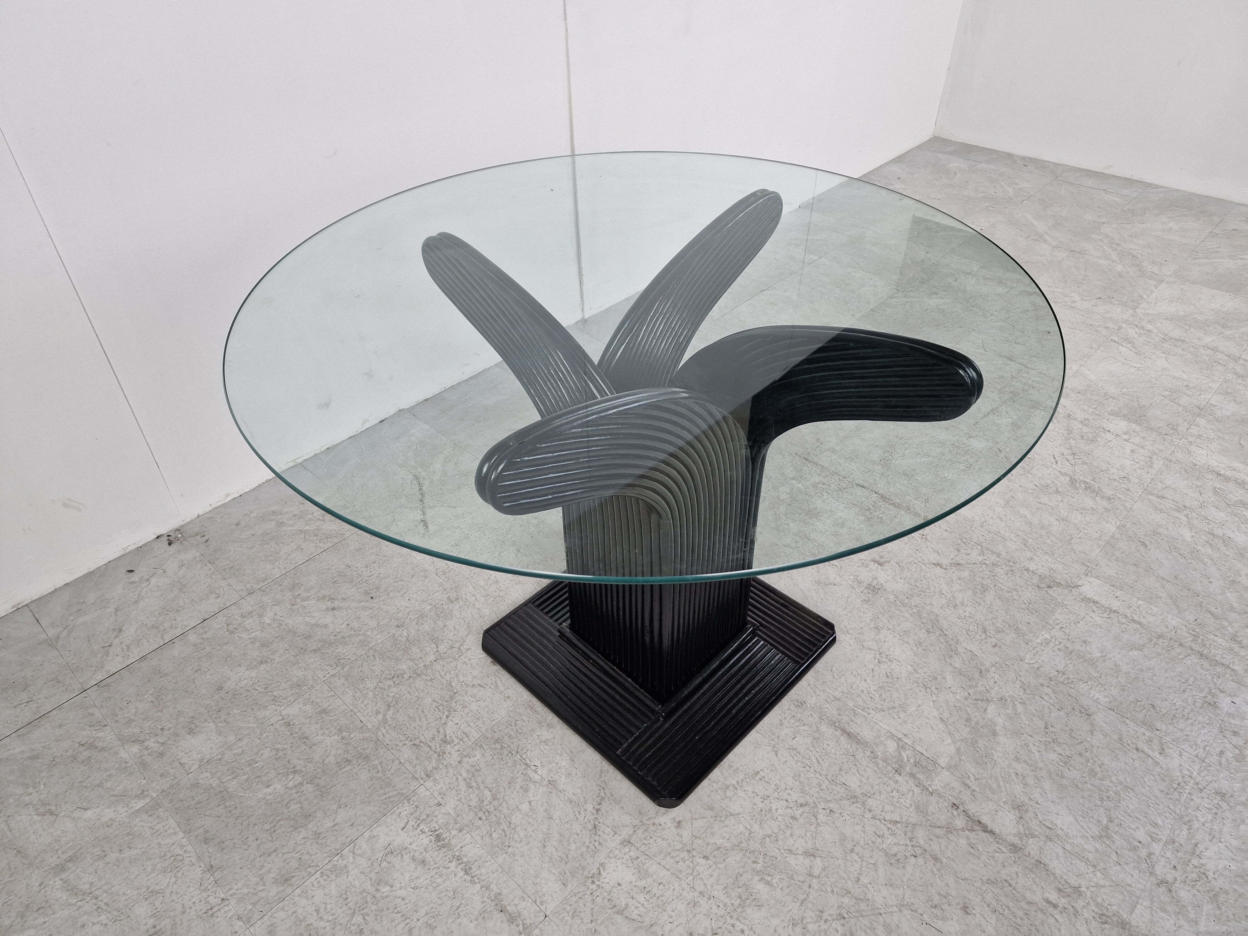 Bamboo dining table by Vivai Del sud, 1970s