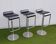 3 adjustable bar stools Lapalma black leather, Italian design