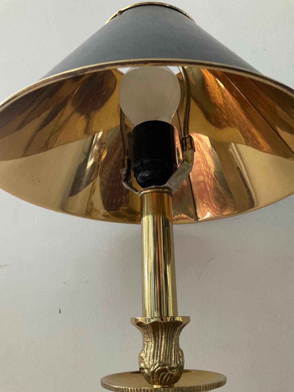 Pair of Empire lamps in bronze and sheet metal