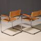 Paire de fauteuils cantilever en acier tubulaire style MG5 Grassi années 1970