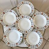 Set of 6 hollow plates badonviller geometric patterns 30s