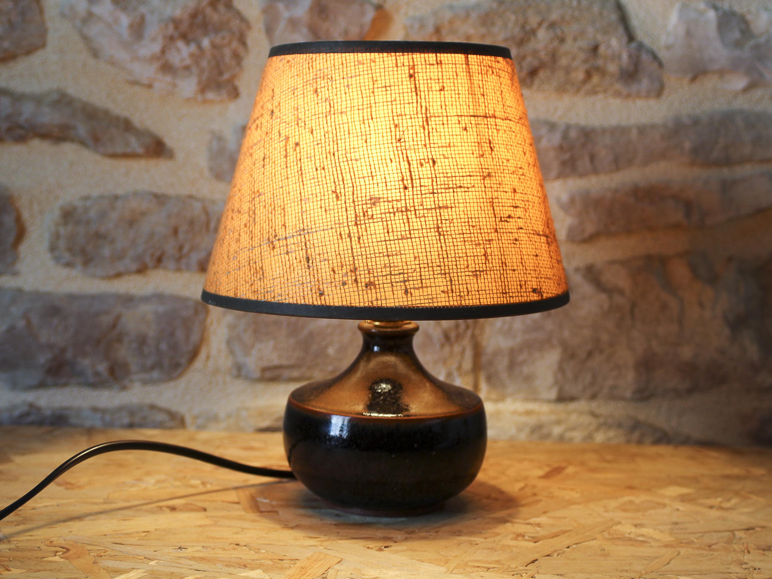 Bedside lamp foot in glazed stoneware François Baumlin