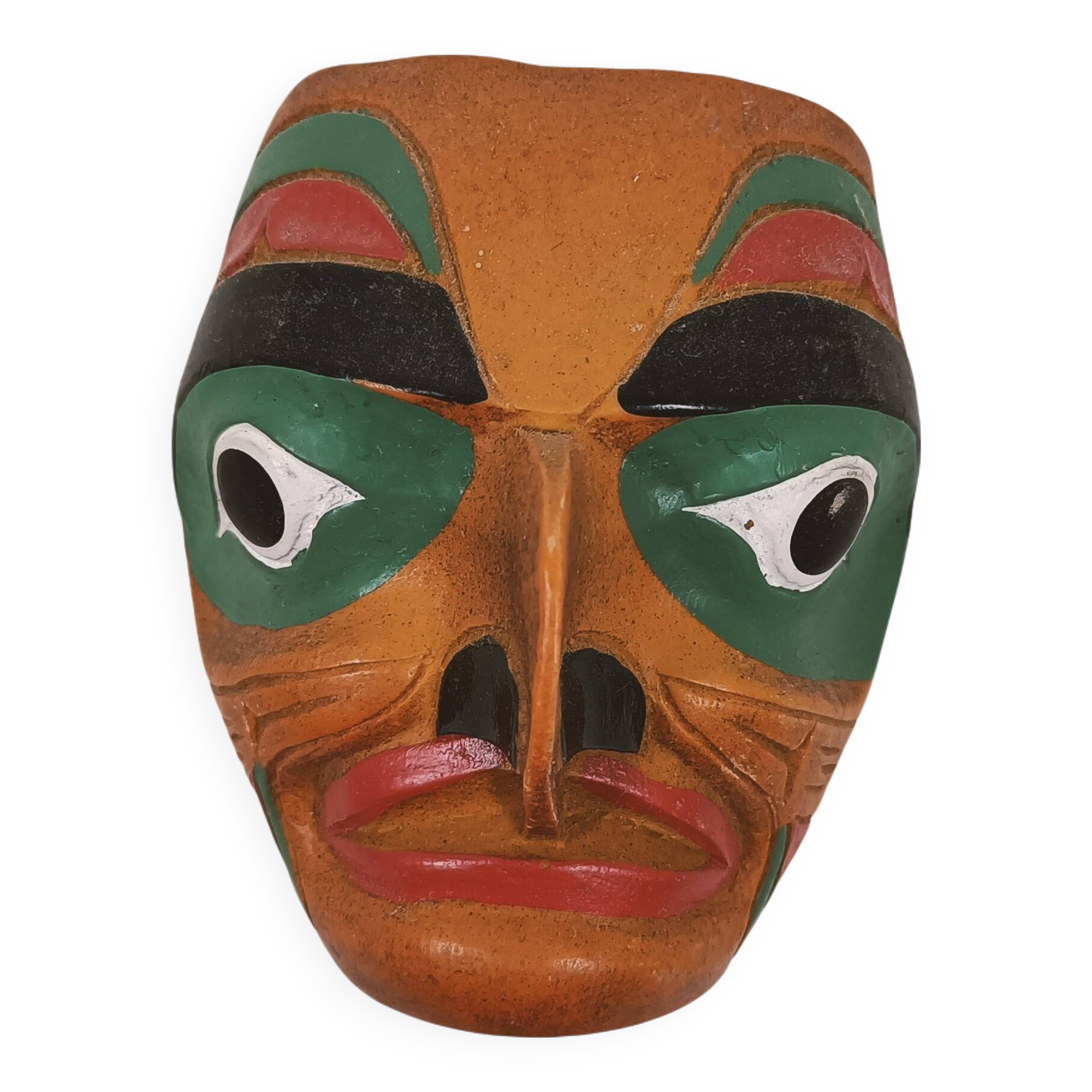 Multicolored Native American wooden mask wall decoration