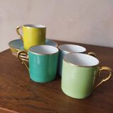 4 multicolored espresso cups