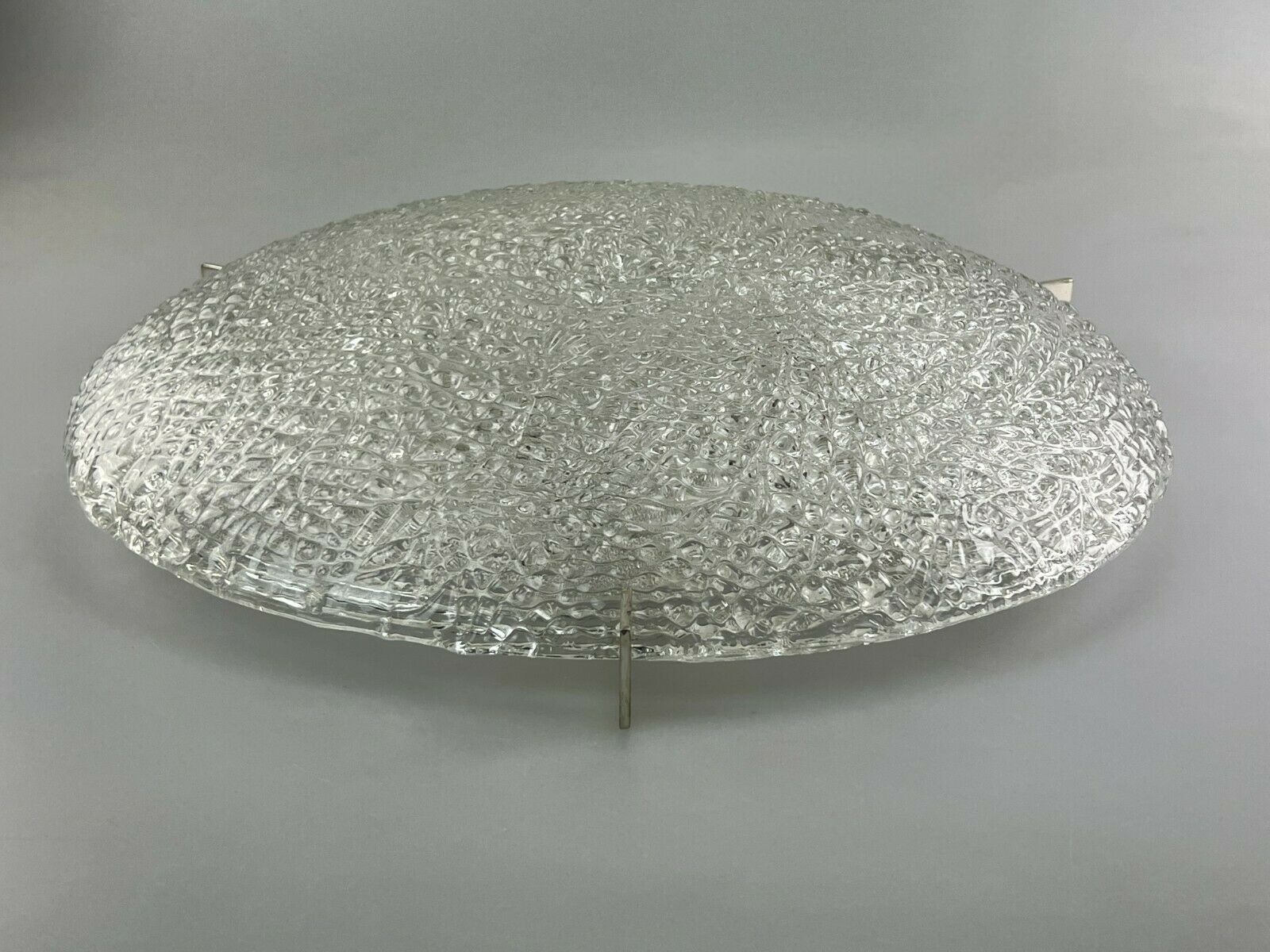 60s 70s Lamp Luminaire Plafoniere Flush Mount Ice Glass Kaiser Leuchten