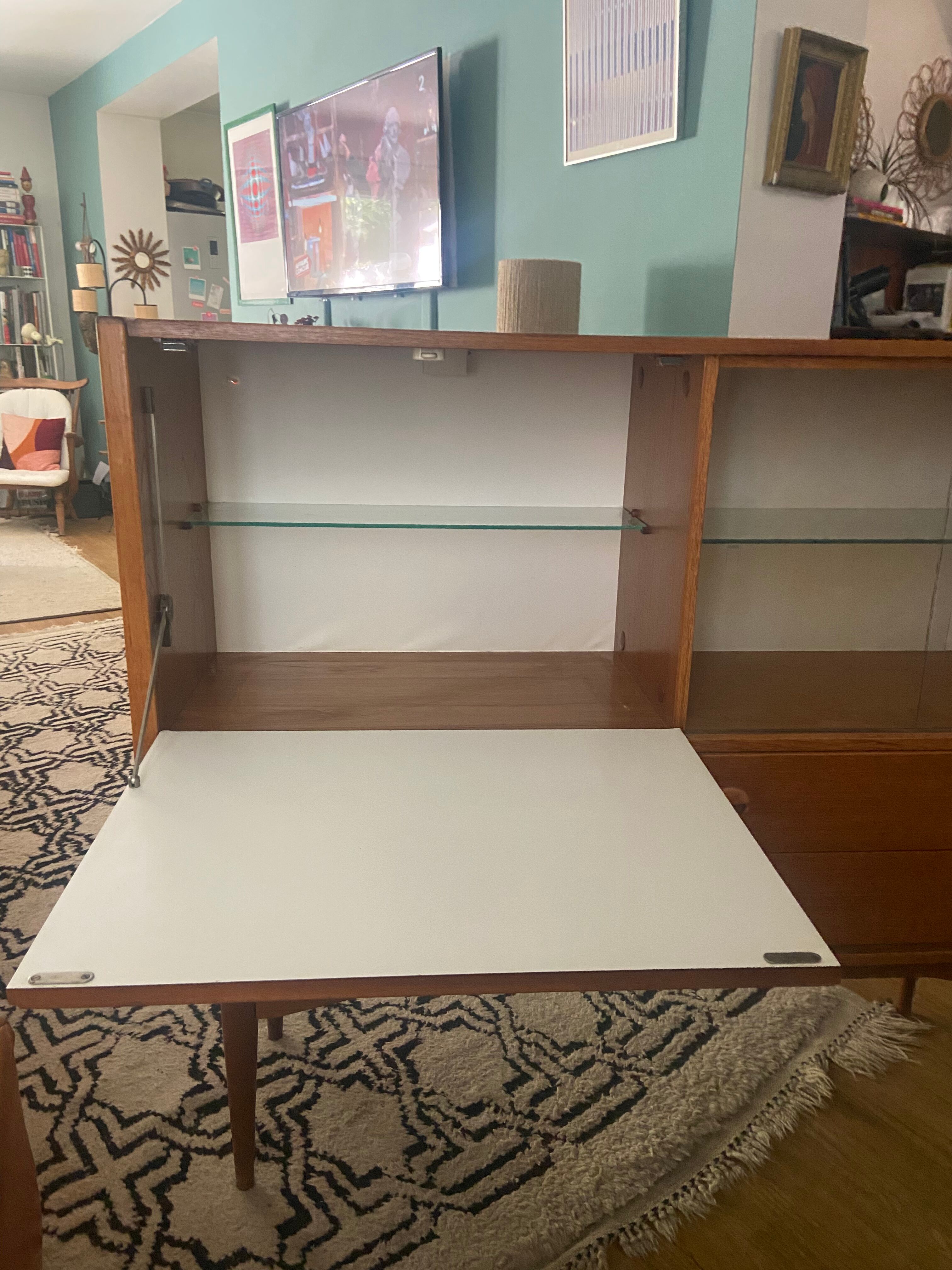 Secretarial cabinet in vintage teak