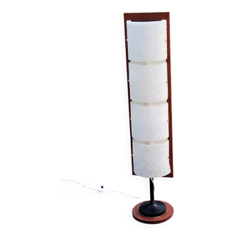 Scandinavian style floor lamp in teak and granite resin from the 70s