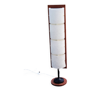 Lampadaire de style scandinave en teck et résine granitée des années 70