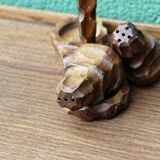 Brutalist servant in olive wood