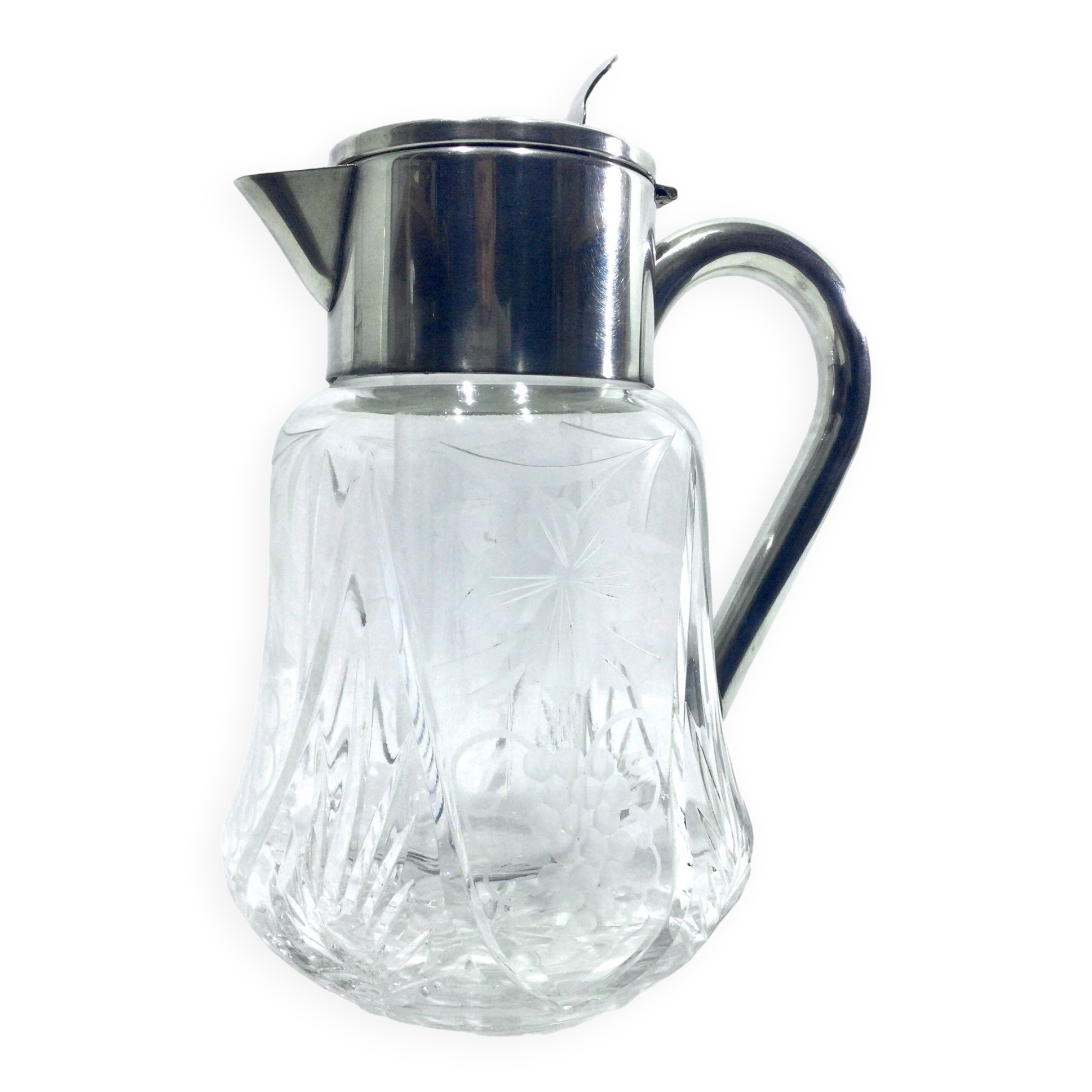 Crystal and silver-plated jug