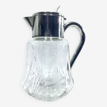 Crystal and silver-plated jug