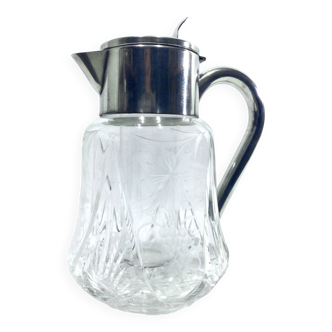 Crystal and silver-plated jug