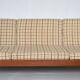 Vintage mid 20th century danish style day sofa, teak, wool upholstery, Scandinavian 1960s