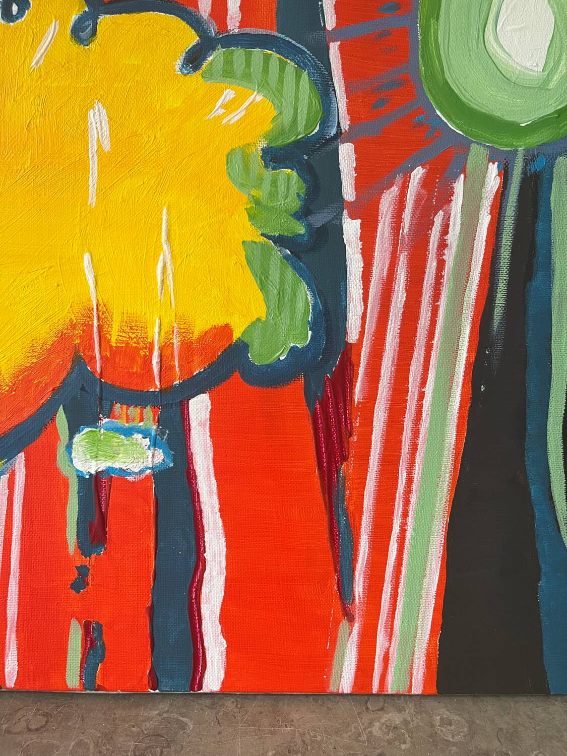 “Green or white, the sun?” Oil on canvas, signed Baltran