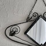 French Art Deco wrought iron mirror, 1930s
