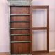 Old art deco wall showcase in burmese teak original blue-gray patina