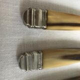 Twelve Art Deco horn and silver knives