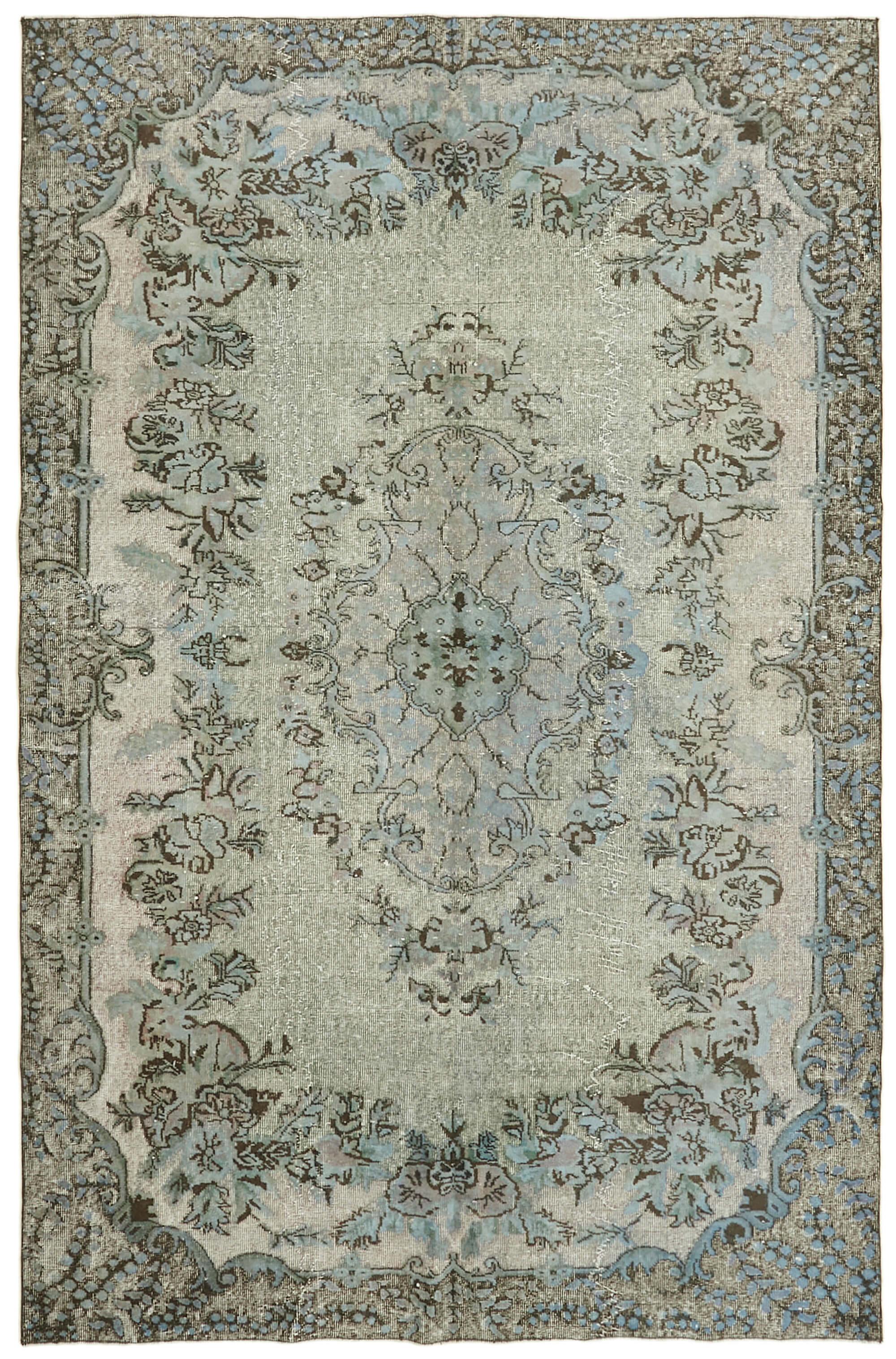 Hand-knotted antique oriental 1970s 200 cm x 300 cm blue carpet