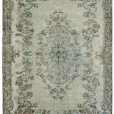 Hand-knotted antique oriental 1970s 200 cm x 300 cm blue carpet
