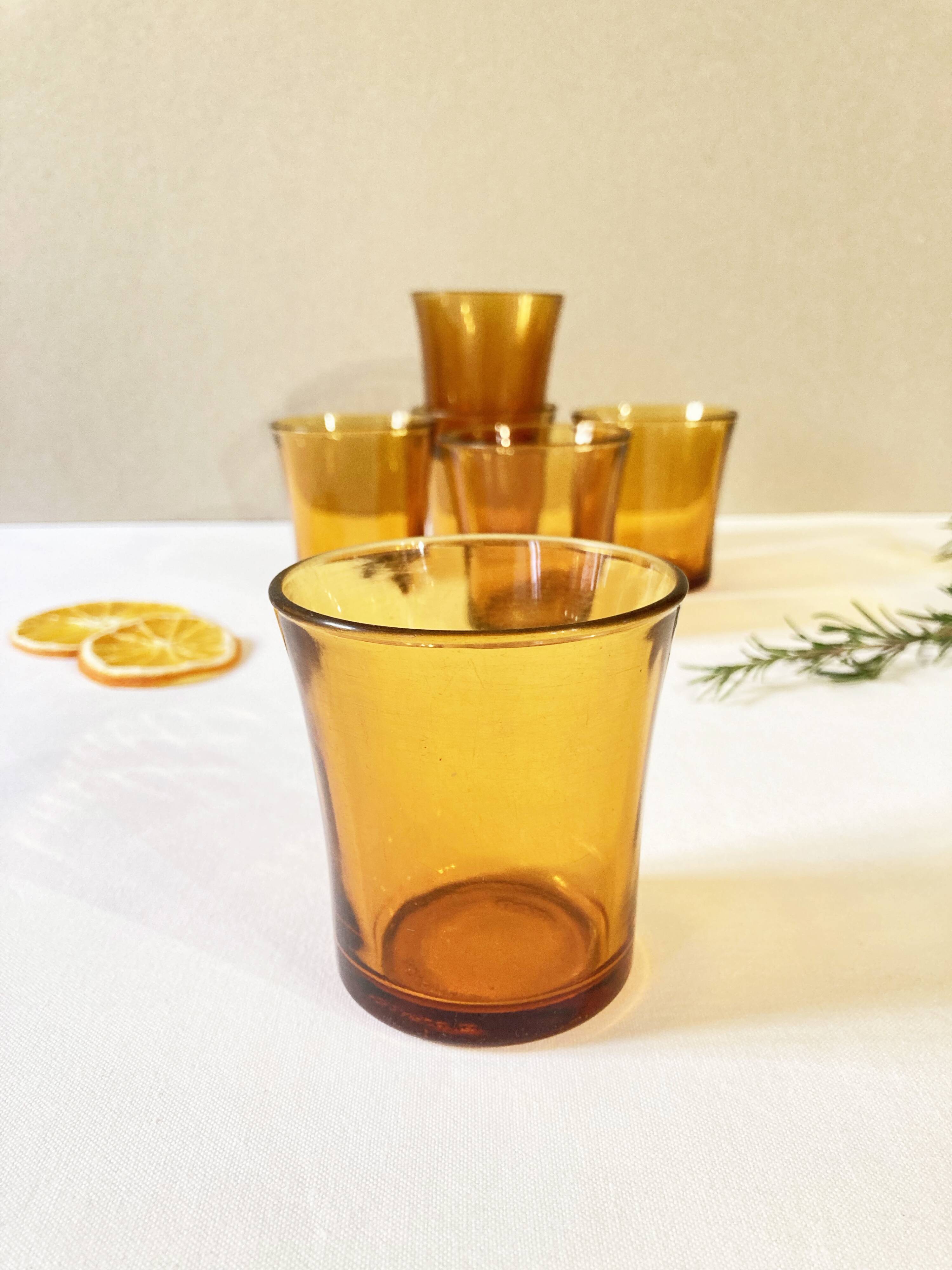 Duralex amber glass lenses, 1970s