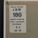 Oil on cardboard by J.-P. Ducos still life 1960 bouquet of flowers