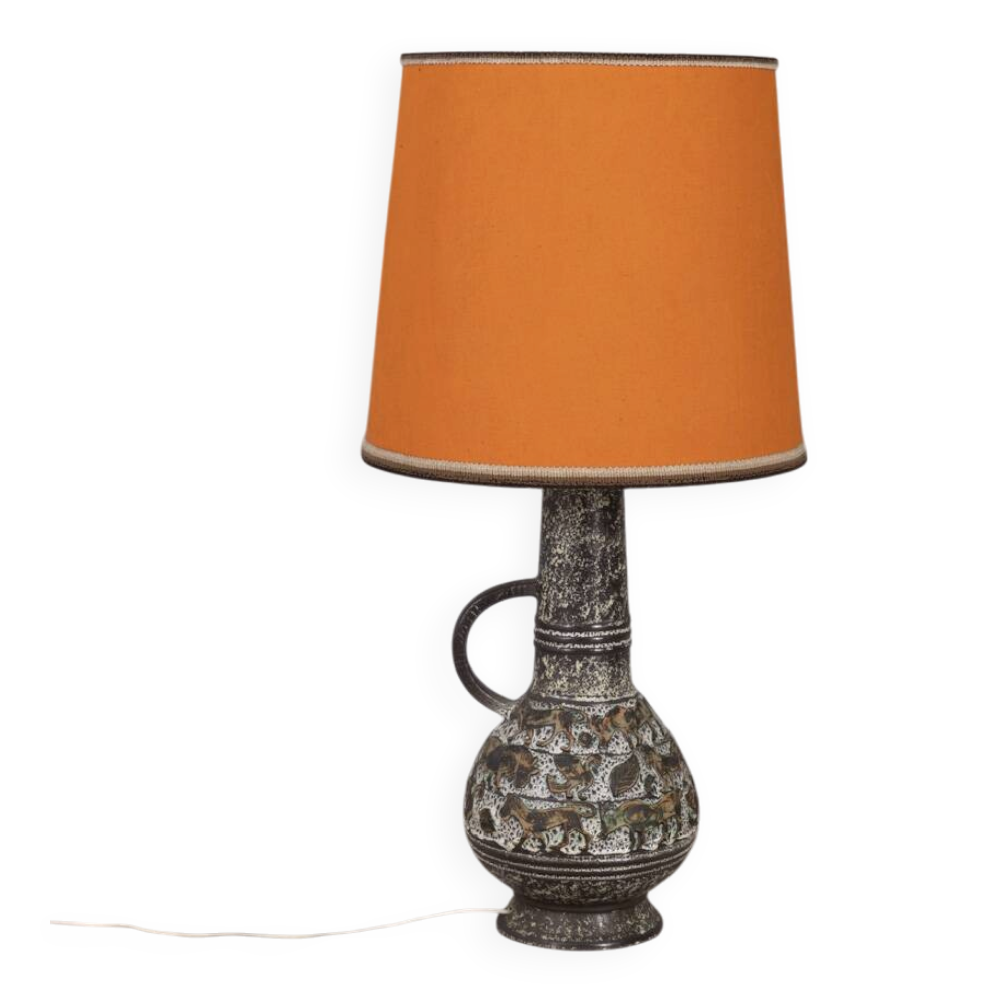 Vintage 1960s ceramic floor lamp, west germany design