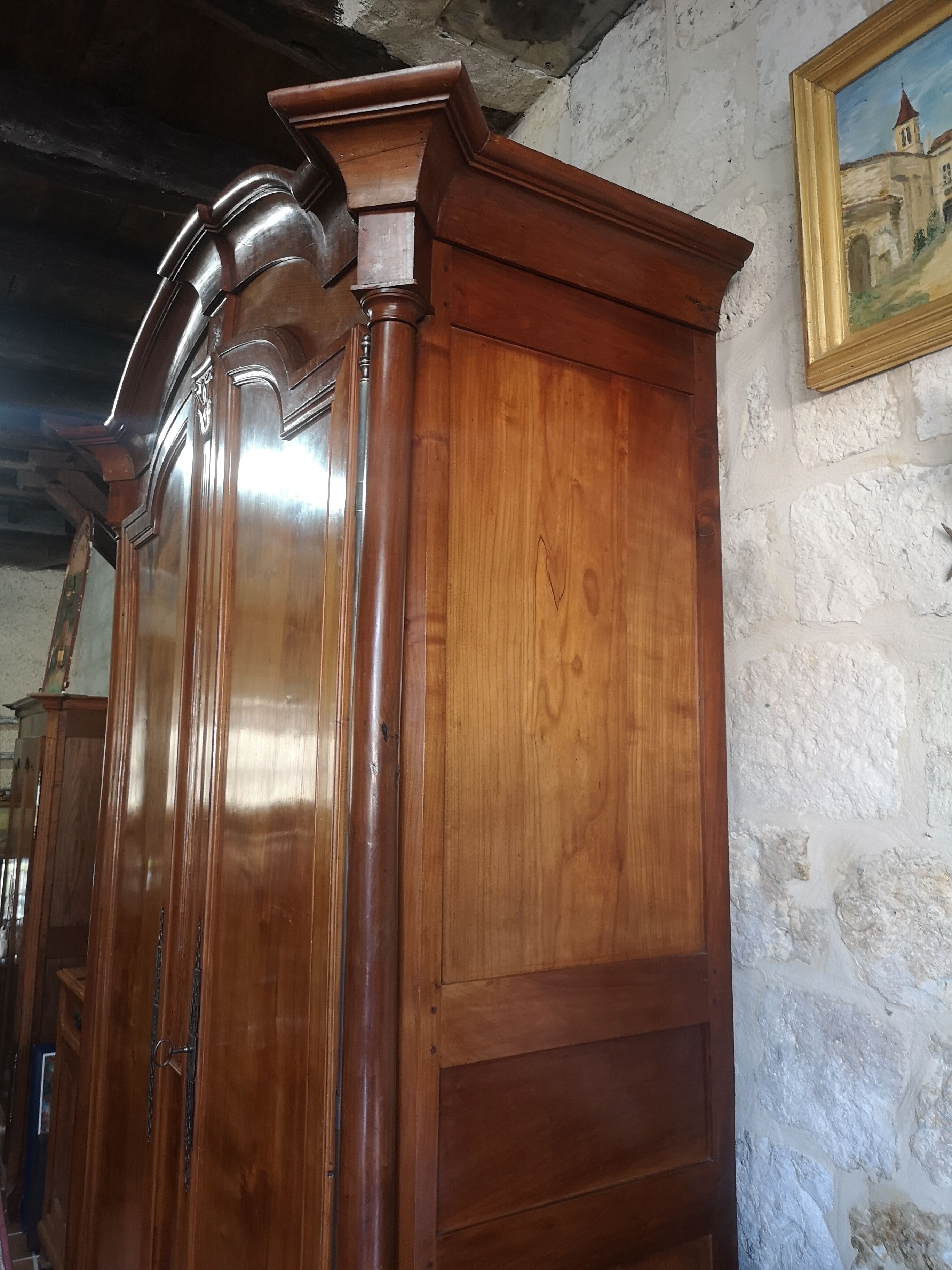 Cherry wood column wardrobe
