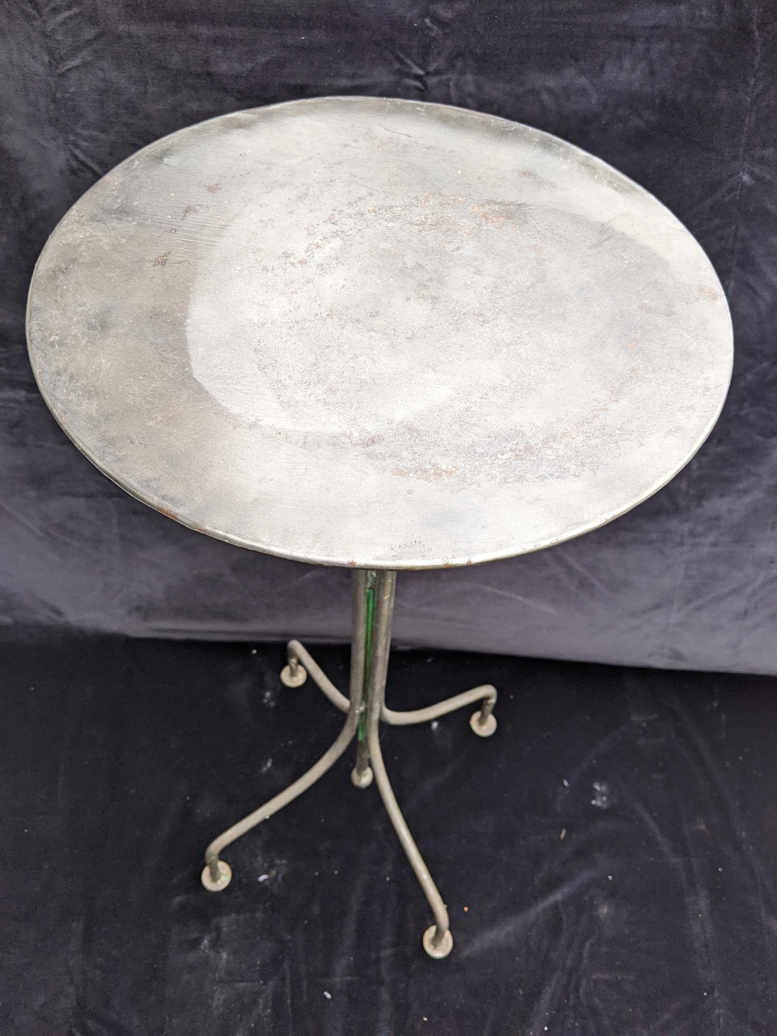 Vintage metal pedestal table