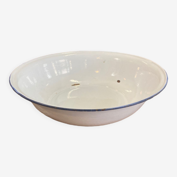 Salad bowl in white enamelled sheet 42 cm