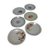 Assortiment de 6 assiettes plates anciennes
