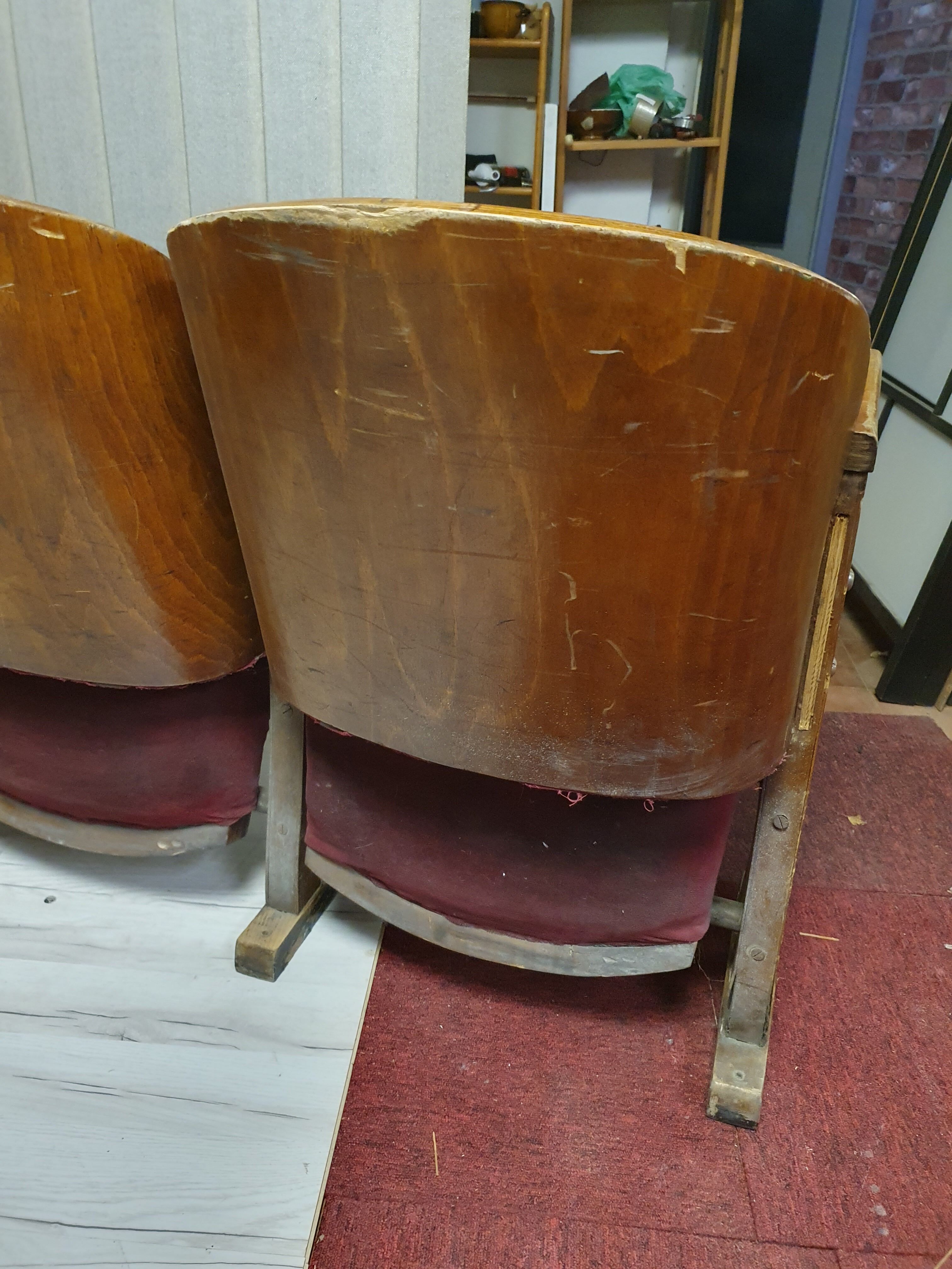 Double cinema chairs, Poland of the 1950s, to renovate