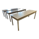 Vintage industrial table with a Formica top and wooden accents.