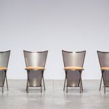 Frans Van Praet set of four postmodern Sevilla chairs 1990