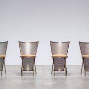 Frans Van Praet ensemble de quatre chaises Sevilla postmoderne 1990