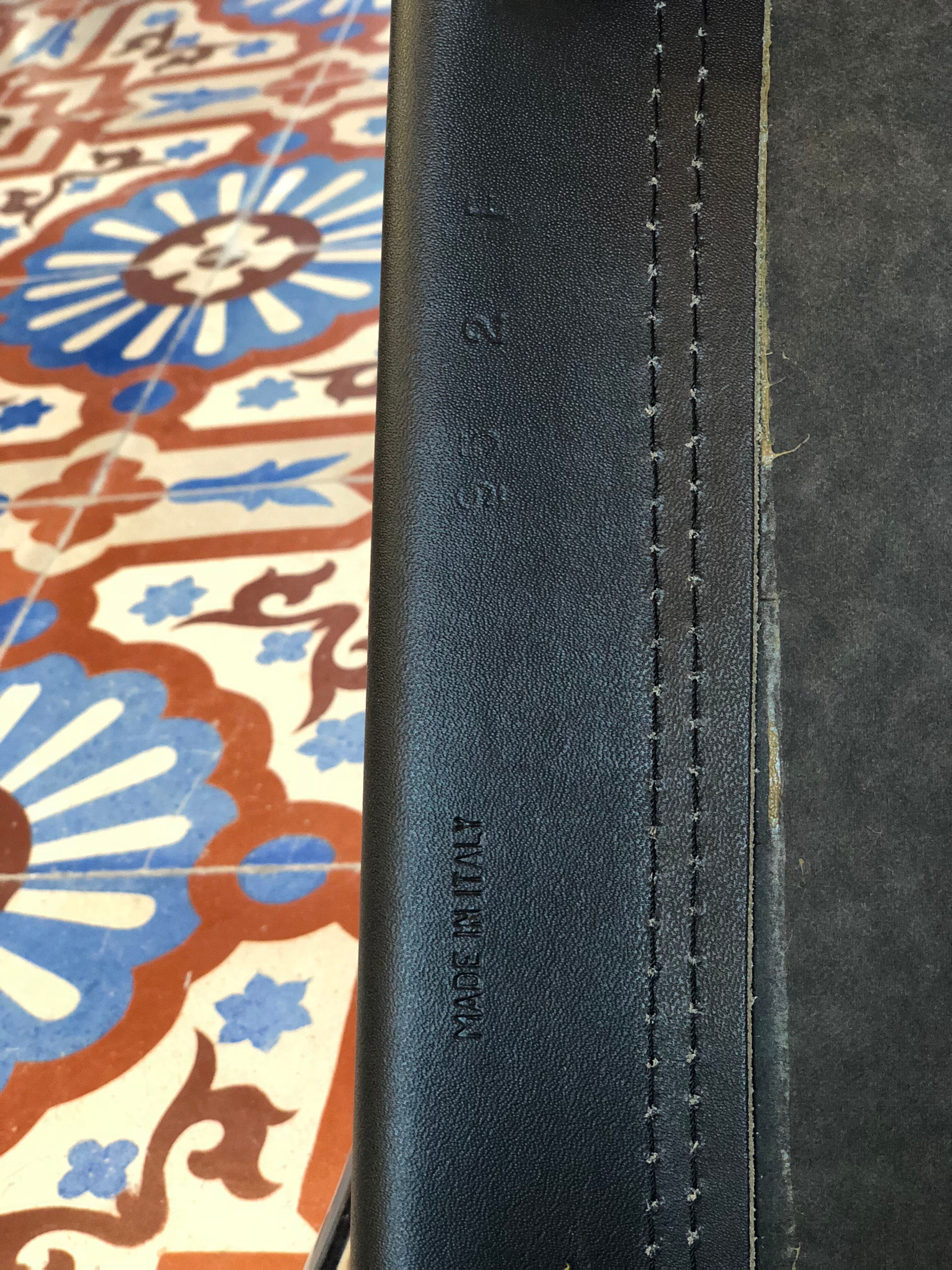 Italian leather and chrome chair