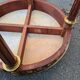 Louis XVI mahogany coffee table and porcelain decoration