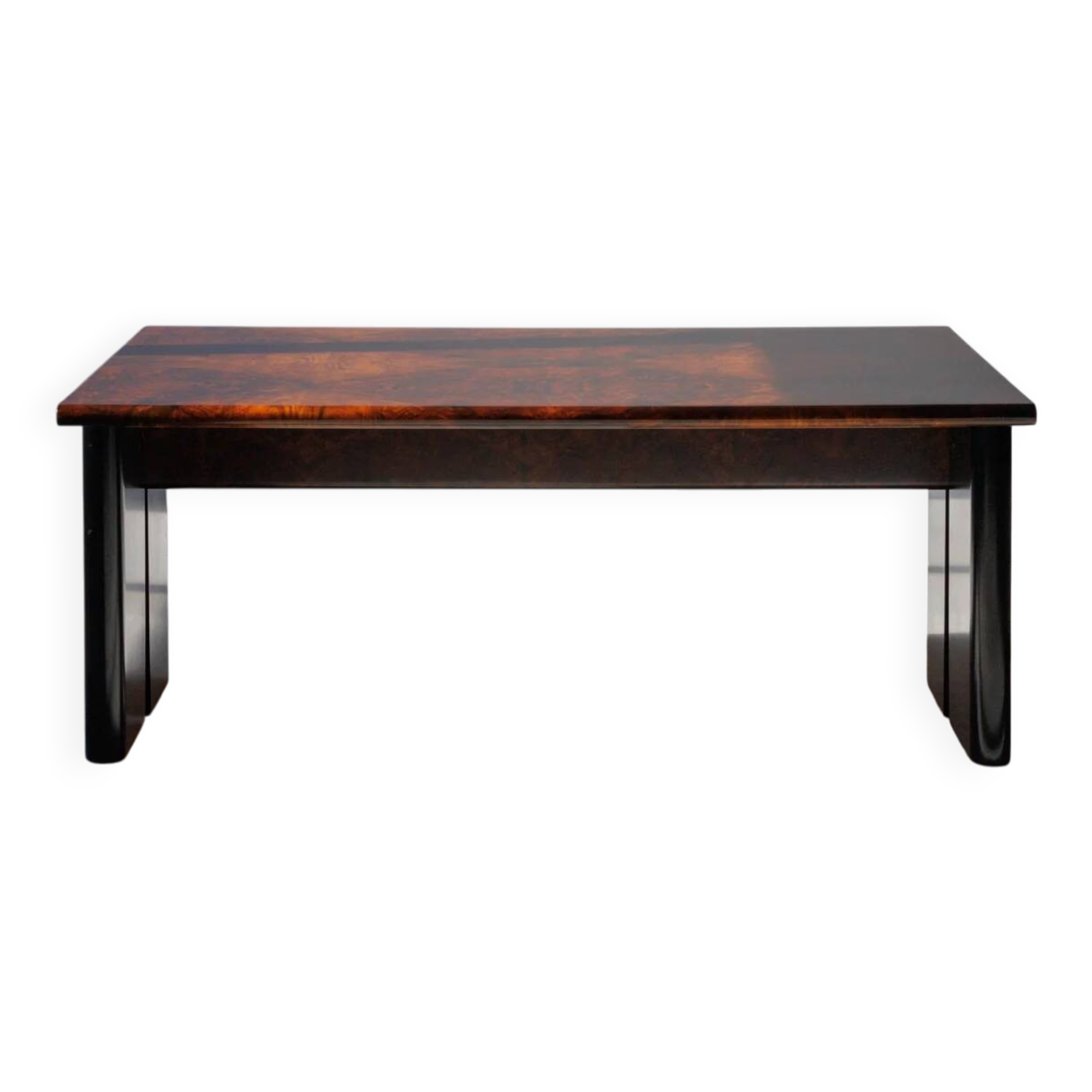 Executive burlwood desk 1980s