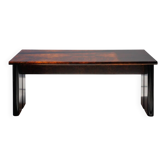 Bureau en bois de burl exécutif des années 1980