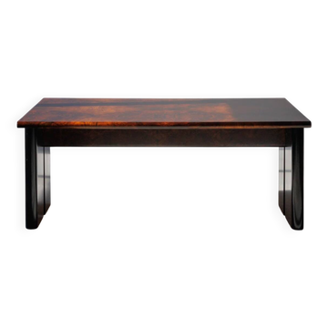 Bureau en bois de burl exécutif des années 1980