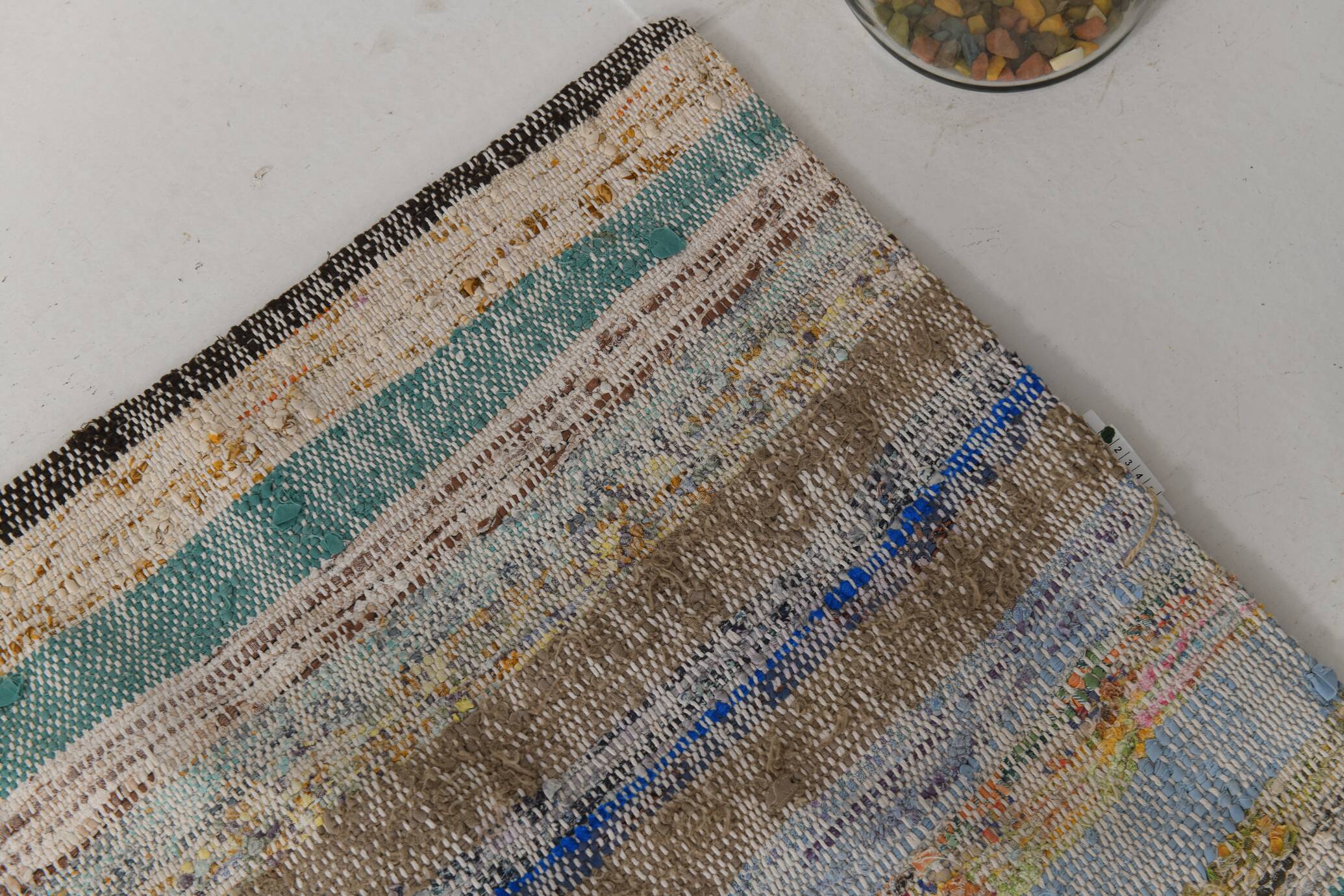 Large Striped Multicolor Vintage Kilim Rug, 292x327Cm