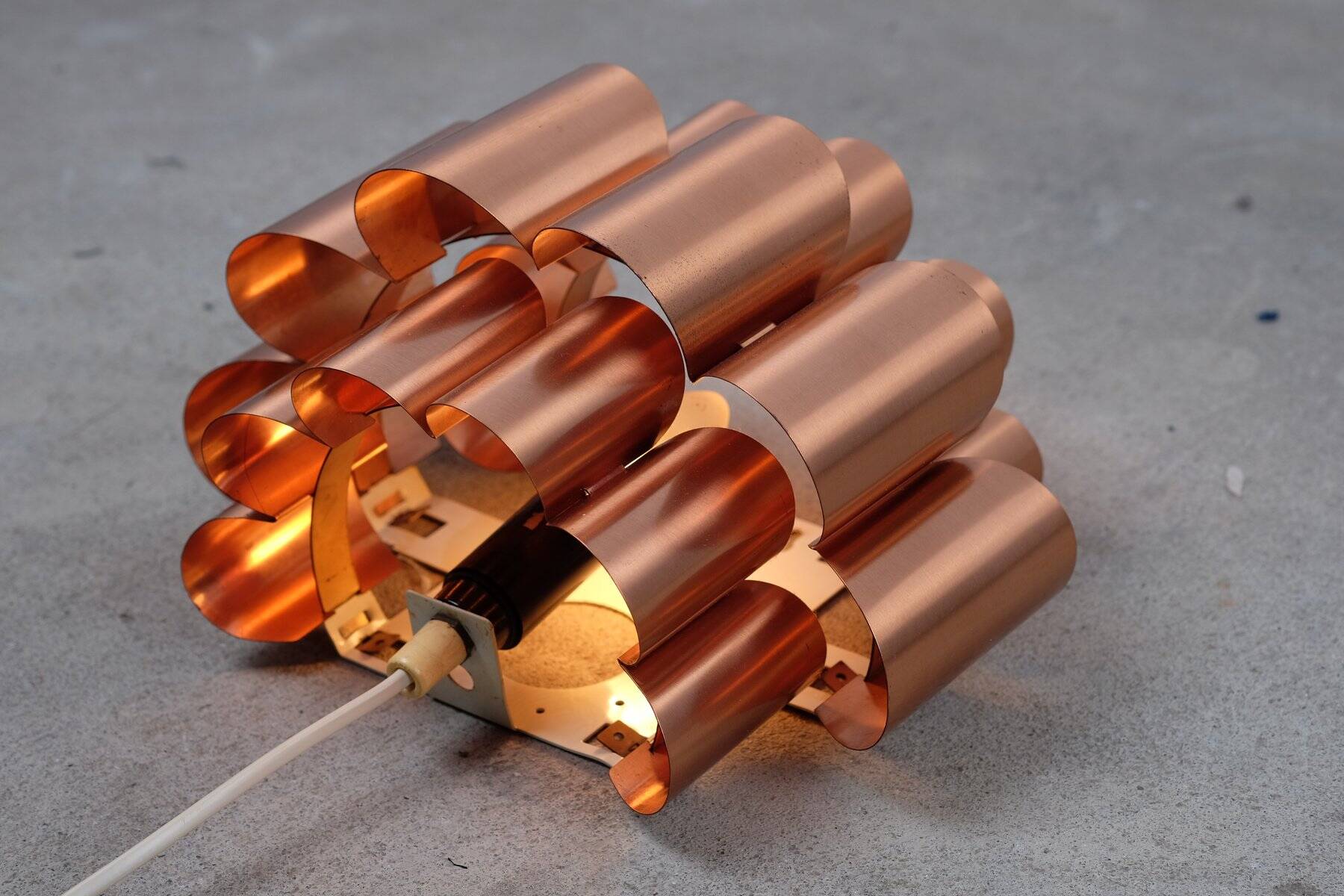 Mid-Century Wall Light in Copper by Werner Schou, Denmark