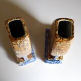 Pair of Art Deco marbled vases