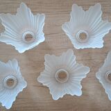 Tulipes anciennes en verre sablé