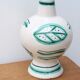 White ceramic lamp, green and blue décor, 60s