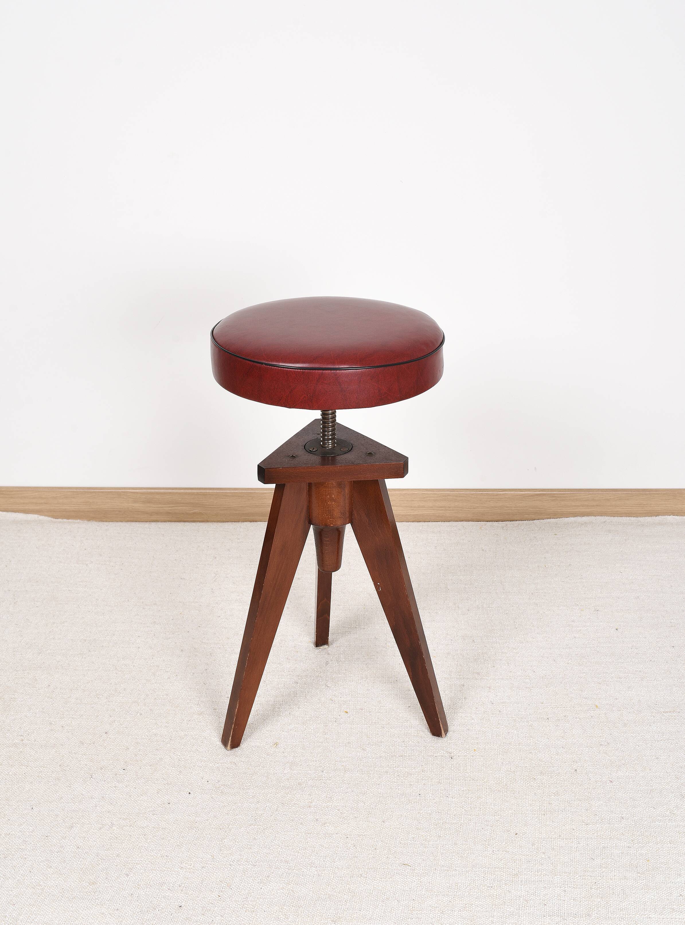 Reiner Modell adjustable piano stool, Germany 1950s