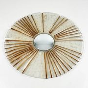 Grand miroir en verre en forme de soleil / années 1960 / 78 cm